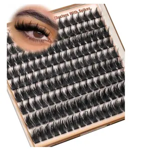 Goddvenus Manga Lash Clusters With Pre-made Spikes Wispy Cluster Eyelash Extensions Fluffy Anime Eyelashes Clusters Reusable Faux Mink Fairy Individual Lash Extension (D Curve 12-18mm 153 pcs)