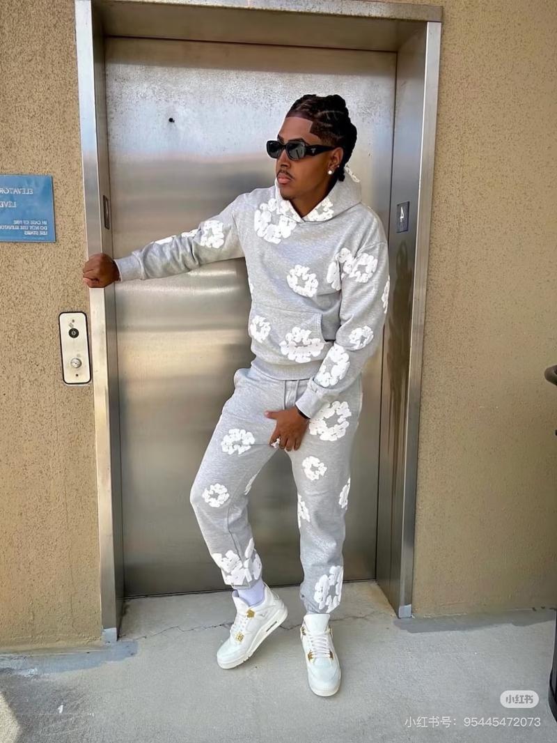 Denim Tears Unisex Fashionable Foam Cotton Printed Hoodie & Sports Suit Classic European and American Style Comfortable Durable Versatile for Multiple Occasions All Seasons