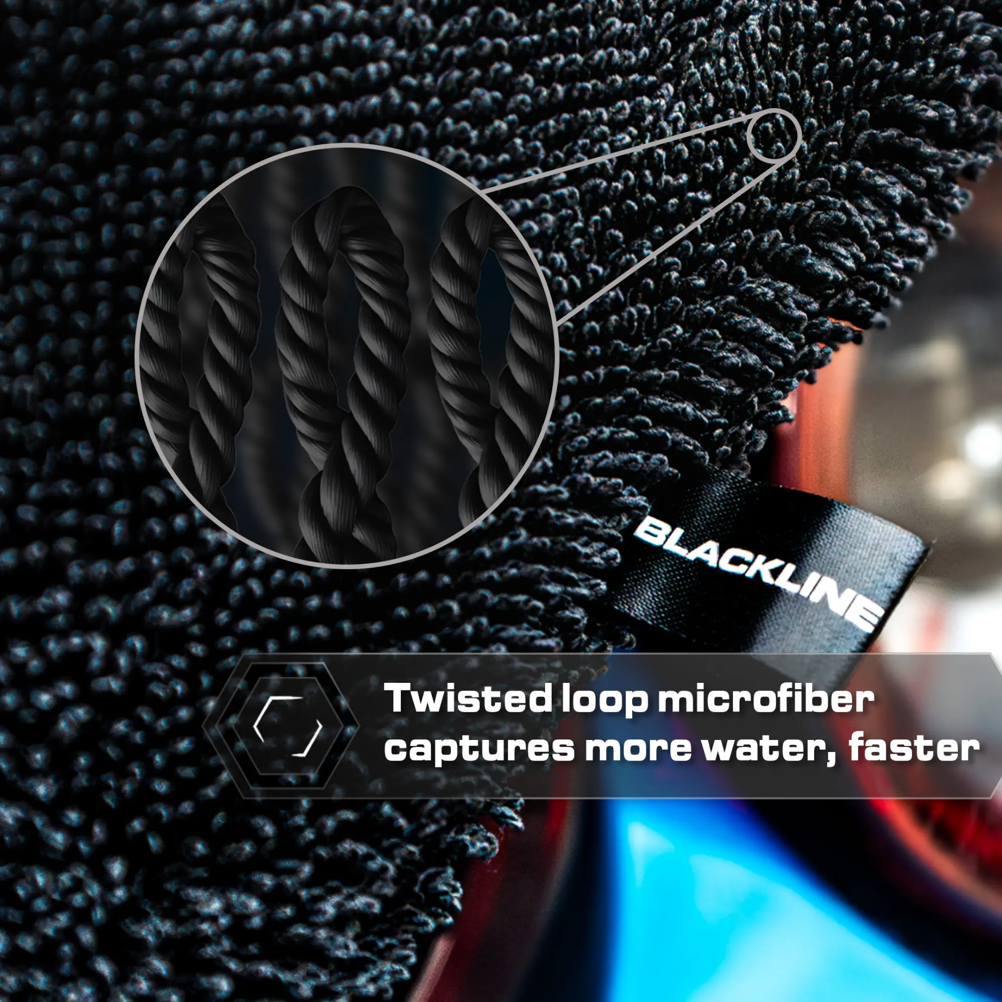 BLACKLINE® TWISTED-LOOP DRYING TOWEL - Ultra-Absorbent Car Drying Towel Made With A Twisted-Loop Microfiber Weave, 1300 GSM Premium Microfiber