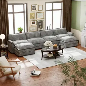 U-Shape Seat Sectional  With Chaise Lounge Convertible  Set For Living Room sofa Faux Fur Bean Bag coffee Blanket Ladder Shelf Hooks Electric Zero Gravity Bed Frame