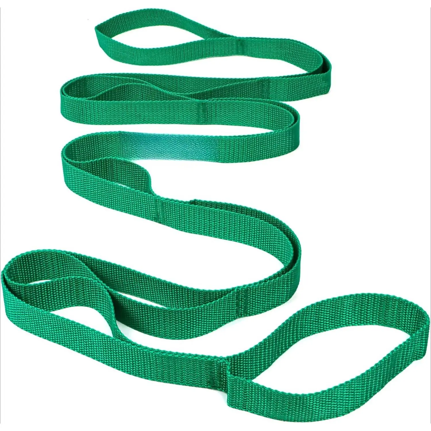10-Loop Full-Length Non-Elastic Washable Knit Stretching Strap - Eco-Friendly Dye, 75x1in Wide, for Physical Therapy, Dance & Yoga, Multiple Loops, Enhances Overall Health, 75 Inch