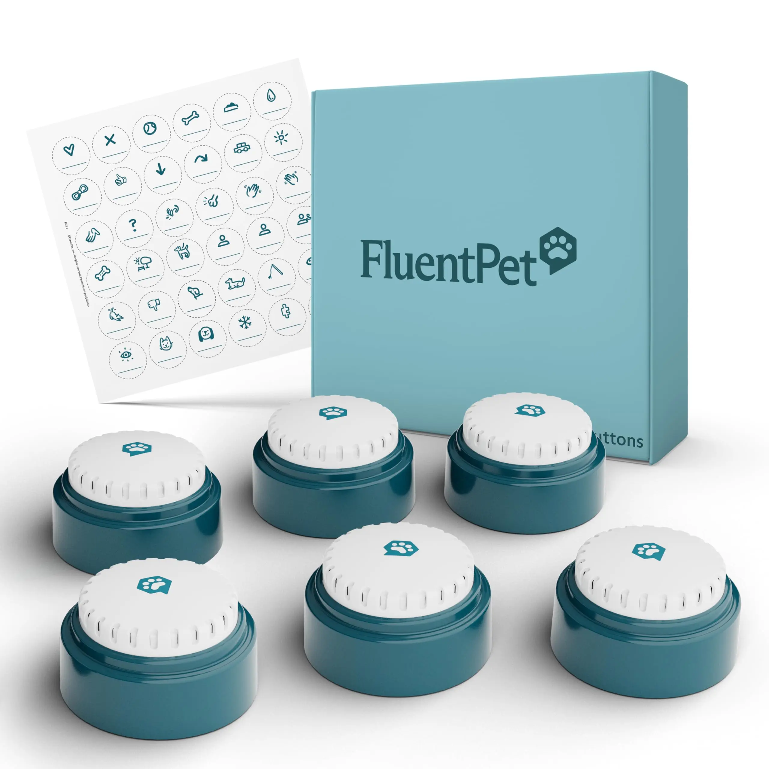 FluentPet Speak Up Button Multipack – Recordable Sound Buttons for Dogs & Cats, Pet Training