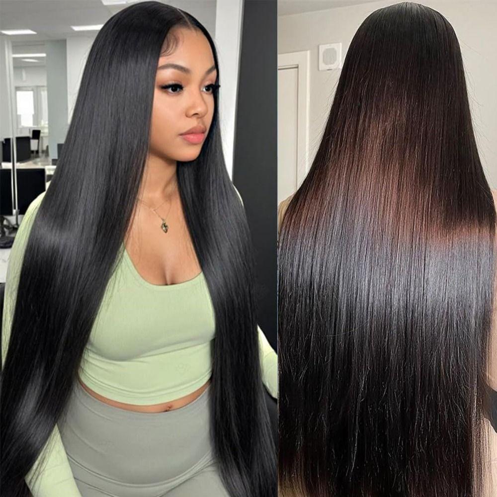 MYLOCKME Transparent Lace 13x6 Bone Straight Frontal Human Hair Wigs For Black Women Brazilian 13x4 Straight Lace Frontal Wig Natural Color Hair Wigs 180Density blackfriday
