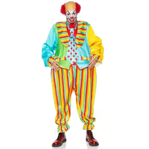 Men's Circus Clown Halloween Costume Set - Colorful Circus Jumpsuit Cosplay by Leg Avenue