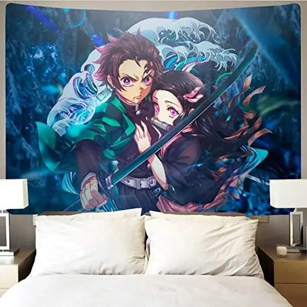 Timimo Demon Slayer Tapestry-Anime Poster Demon Slayer-Demon Slayer Poster, Can Be Used In Living Room, Bedroom And Birthday Themed Animation Posters