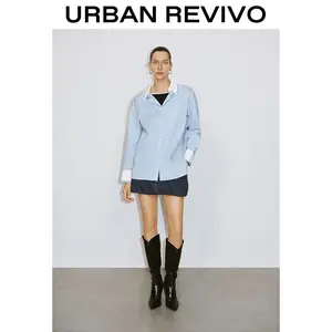 URBAN REVIVO Women's Mini Denim Skirt UWG850058 - Women's Clothes, Retro Denim, Micro Mini Super Short, Basic Western Urban Chic Bottom, Multi-Size, 2025 Trendy Casual Versatile OOTD Piece, Micro Mini Skirts