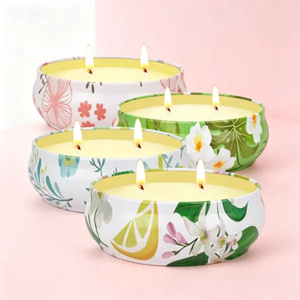 Soy Candles for Outdoors, Lemongrass Scented Citronella 4 Pack, Decorative Jar Candles for Patio Garden Backyard Camping, 240 Hours Long Burning Time, Summer Mosquito Repellent Candles