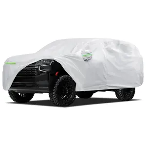 Car Cover Custom Fit for Chevrolet Chevy Suburban 1973-2025, Migaven Waterproof Full Exterior Cover Sun Rain Protection with Door Zipper Silver