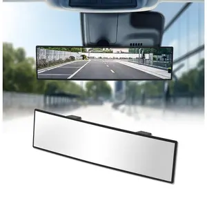 Rear View Mirror  Chrome Anti-glare Panoramic Mirrors Universal 12 Inch Convex Car Interior Clip On Extra Big Wide Angle Rearview Extender To Reduce Blind Spot For Suv