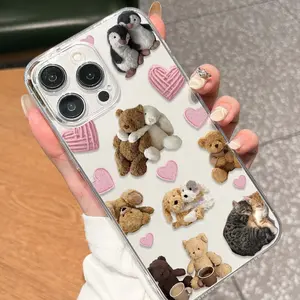 Cute Panda Pattern Tpu Transparent Phone Case, Compatible with Apple iPhone Models 11 12 13 14 15 15 Pro Max 16 Plus XR 16 Pro Max 14 Pro Max