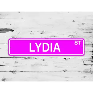 Lydia Street Sign Personalized Custom Name Gift