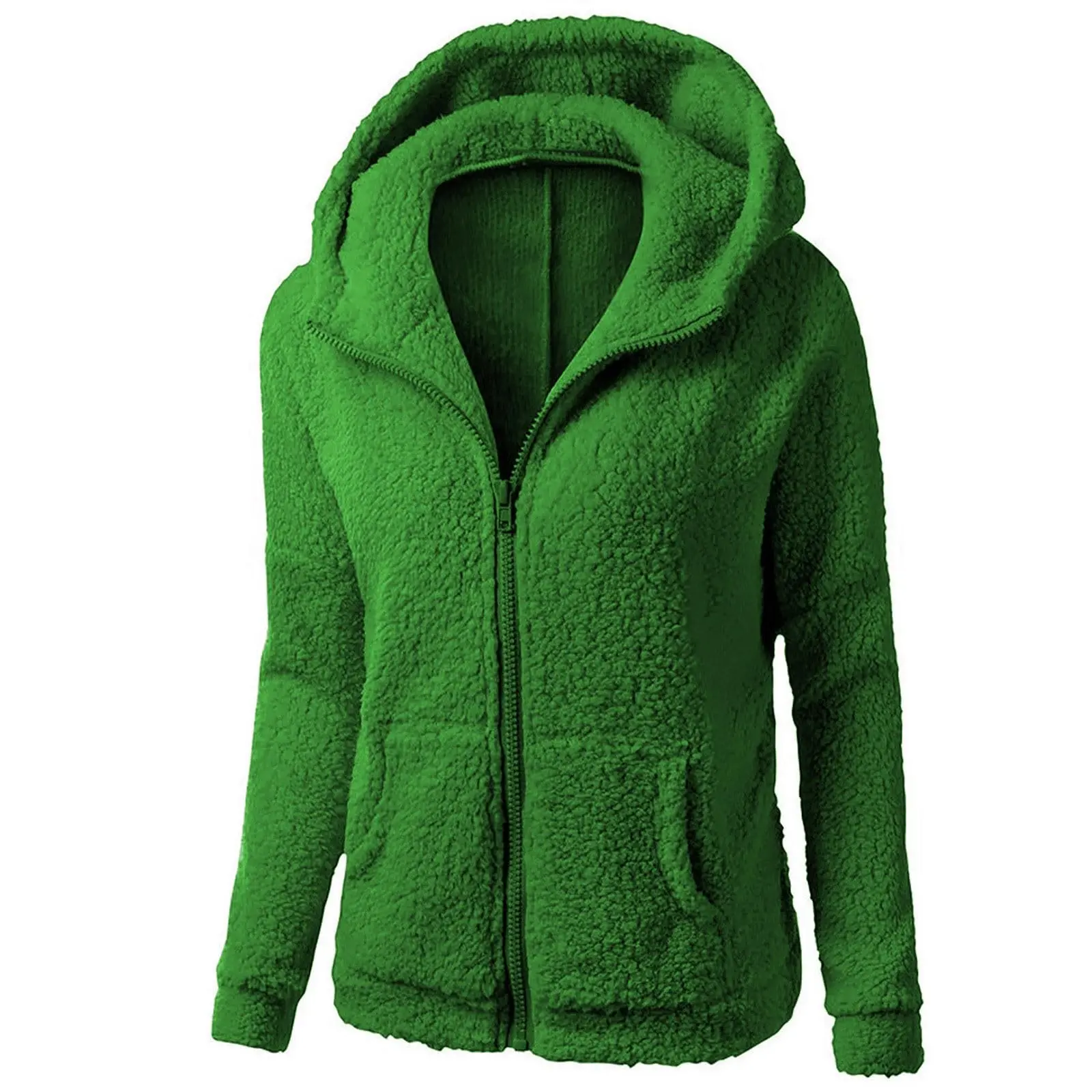 Women's Soft Fuzzy Teddy Sherpa Coat, Casual Oversized Long-Sleeve Coffee Fleece Piece with Hood, Zipper Pockets & Pilling-Resistant Fabric (Women's Tops Category Inclusion), Coats, Cozy Yet Stylish Design, Style, Fitted, Lightweight, Jacket, Thanksgiving