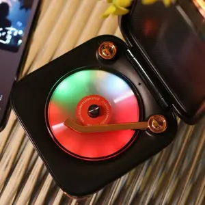 Music Player with Retro Recording Function, Bluetooth-compatible Mini Stereo Speaker, RGB Lights Wireless Audio, Ideal for Parties, Travel, Home Use