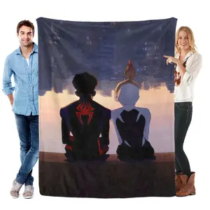 Marvel Cool Spiderman Cooling Blanket Inspired by Spider-Man: Across the Spider-Verse Trendy Lightweight Throw for Bedroom Living Room Dorm