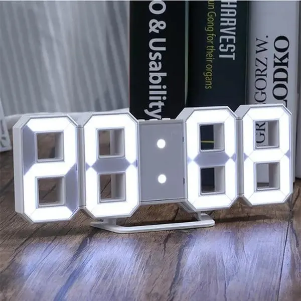 Digital LED Clock with Alarm, Temperature, Time, Multi Colors Decor for any Room, Modern