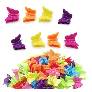 50 Pack Butterfly Hair Clips Pastel Mini Cute Accessories For 90S Girls Women, Matte Colors Assorted Color, Beautiful And Random Colour