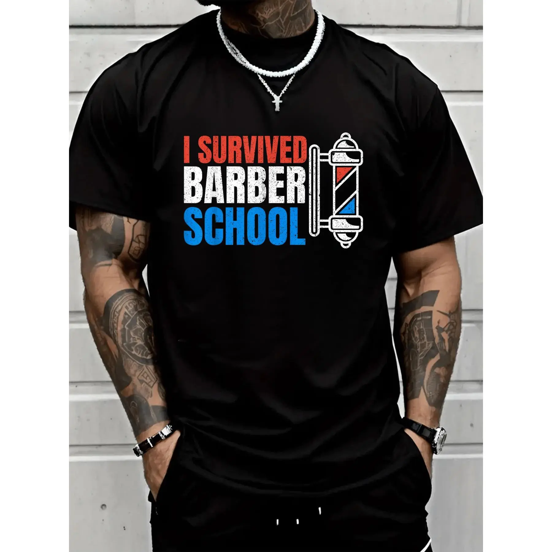 Unisex 100% Cotton Barber School/Barbershop T-Shirt for Hairdressers/Hairstylists/Barbers – Breathable, Comfortable, Essential for Summer & Spring