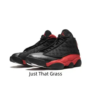 Black Red Two-Tone Mid Top Basketball Sneakers Breathable Dot Mesh Upper Red Jumpman Logo Wavy Wrap-Around Red Midsole Street Sport Trainers
