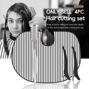 4-In-1 Haircutting Kit, Includes Trimmer, Anti-Frizz Brush, Section Clip, Easy Thinning, Perfect for Beginners, Professional Quality
