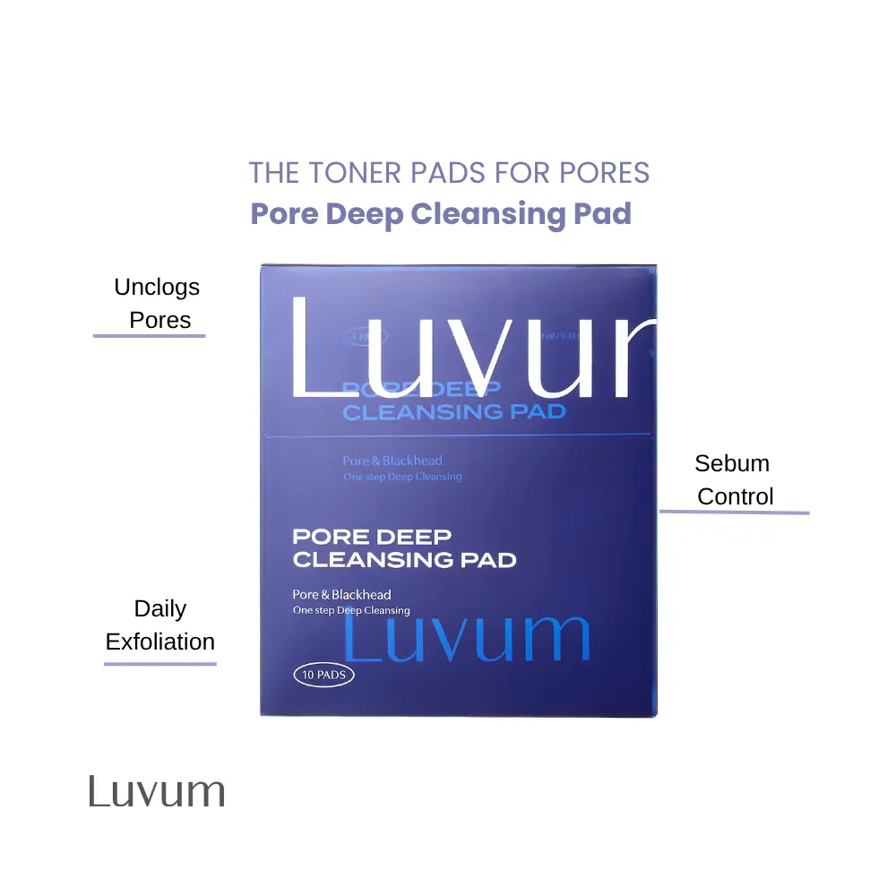[Luvum Official] Pore Deep Cleansing Pad, Travel Kit Cleanser, Individual Packaged, 10-Pack