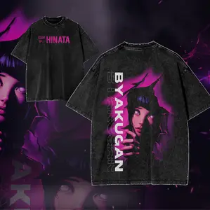 Hinata Hyuga - Anime Printed Vintage Washed Tee Tanktop Unisex Anime Manga Washed Cotton T-shirt Gift For Anime Fan graphic 90s Top