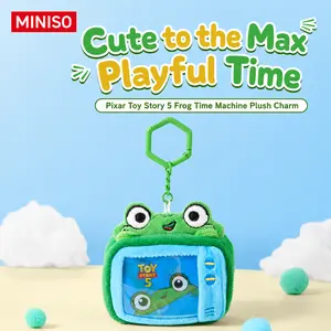 MINISO Pixar Toy Story 5 Lilypad Frog Tablet Plush Charm, Soft Cute Time Machine Keychain for Bag, Backpack, or Keys, Kawaii Collectible Gift for Kids Fans Birthday