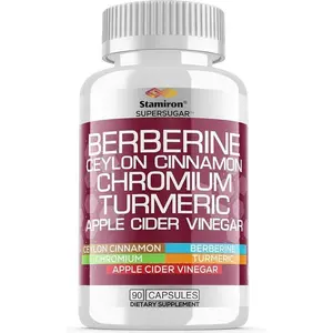 Stamiron Berberine Complex with Ceylon Cinnamon, Chromium, Turmeric, Apple Cider Vinegar, 90 Capsules