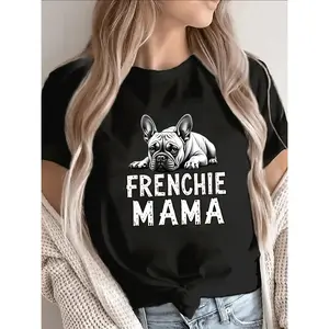 Casual Short Sleeve T Shirt for French Bulldog Enthusiasts Featuring Graphic Print and Lightweight Sturdy Design Suitable for Home Outdoors and Everyday Wear