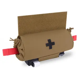 Krydex Tactical Roll-Up Utility Pouch 500D Nylon Large Capacity MOLLE Compatible for Gear Organization Durable Outdoor Hiking Multi Purpose Rucksack