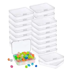 12PCS Mini Plastic Storage Containers Box with Lid, 3.5x2.4 Inch Clear Rectangle Box for Collecting Small Items, Beads, Game Pieces, Business Cards, Crafts Accessories