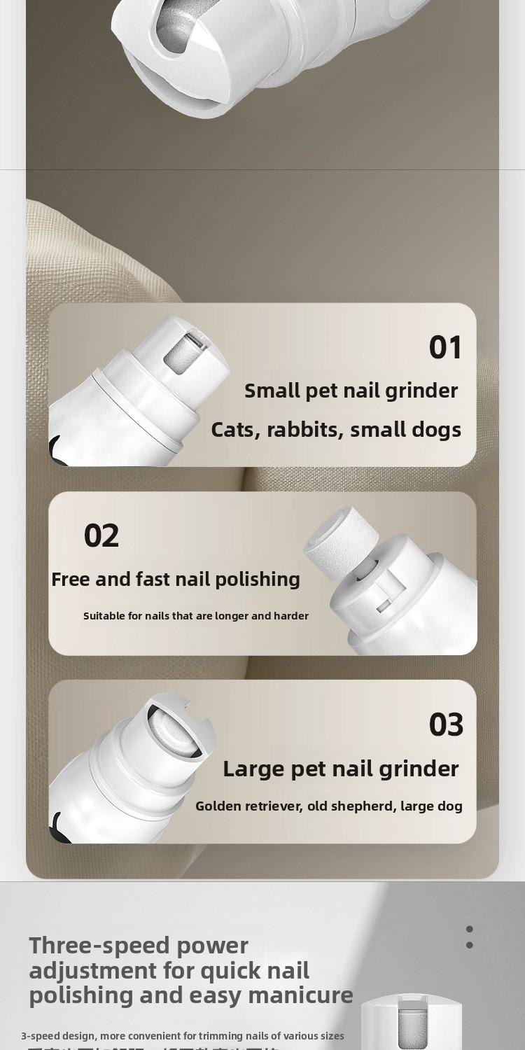 High Efficiency Low Noise Pet Nail file- Electric Pet Armor Grinder- Fully Automatic Portable Rechargeable Pet Nail Scissors Armor Grinding Artifact