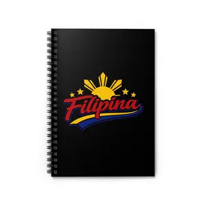 Filipina Spiral Notebook — Filipino Pride Ruled Journal with Sun & Stars Design