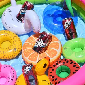 Inflatable Cup Holders Set, Various Designs Including Diamond & Flamingo Shapes, Perfect for Summer Pool Parties, Durable PVC Material, Pool Accessories