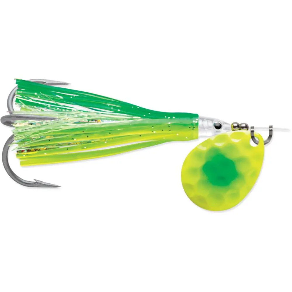 Spin Flash 3.5 Trolling Fishing Lure - Hammered Colorado Blade, Multi-Layered Everglo Skirt, Pre-Rigged 30in 40lb Fluorocarbon Leader for Trout, Walleye, Fishing Equipment Lures
