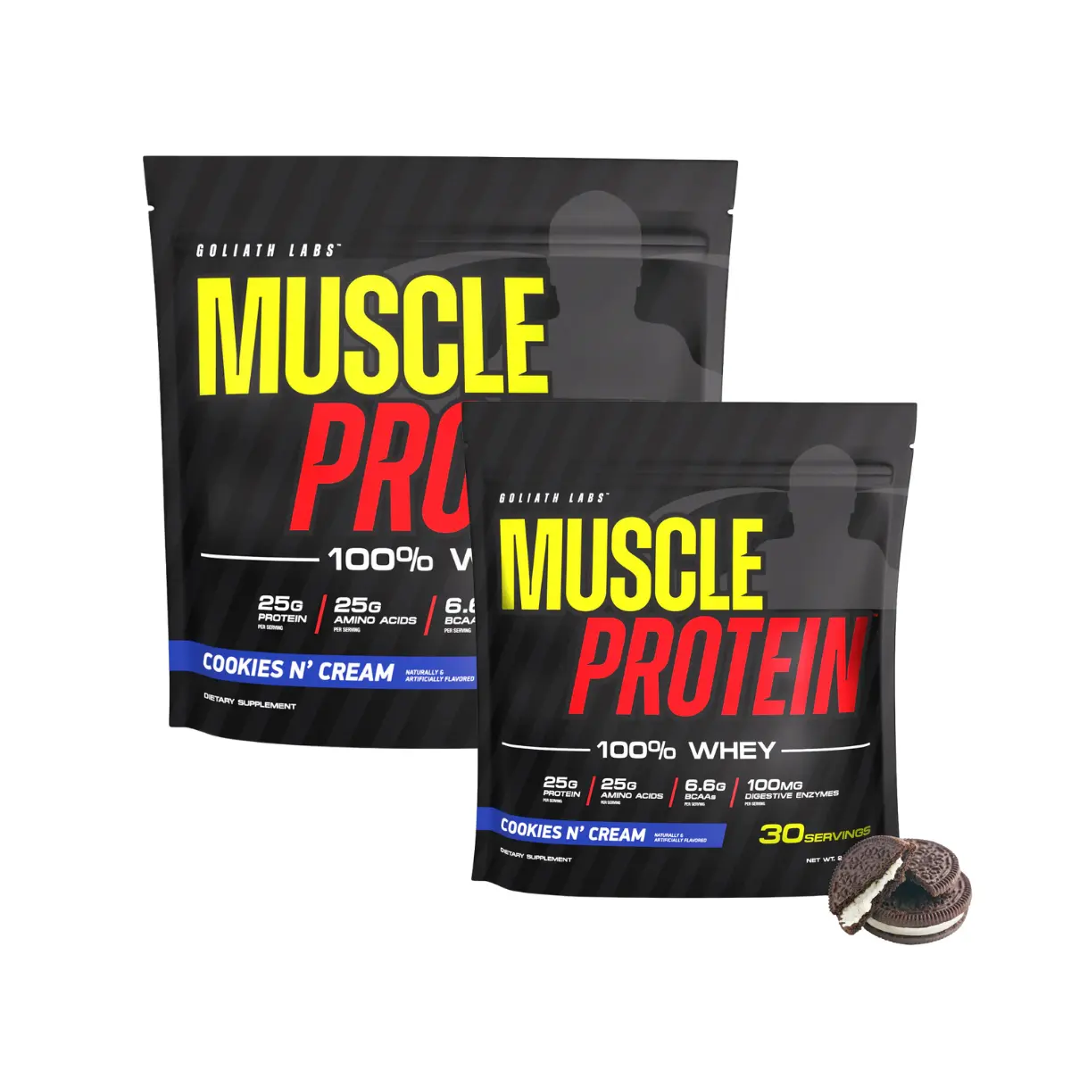 Goliath Labs Muscle Protein Bundle - 100% Whey Protein Powder for Muscle Growth, Recovery, Gym, Fitness, 25g Protein Healthcare Supplement
