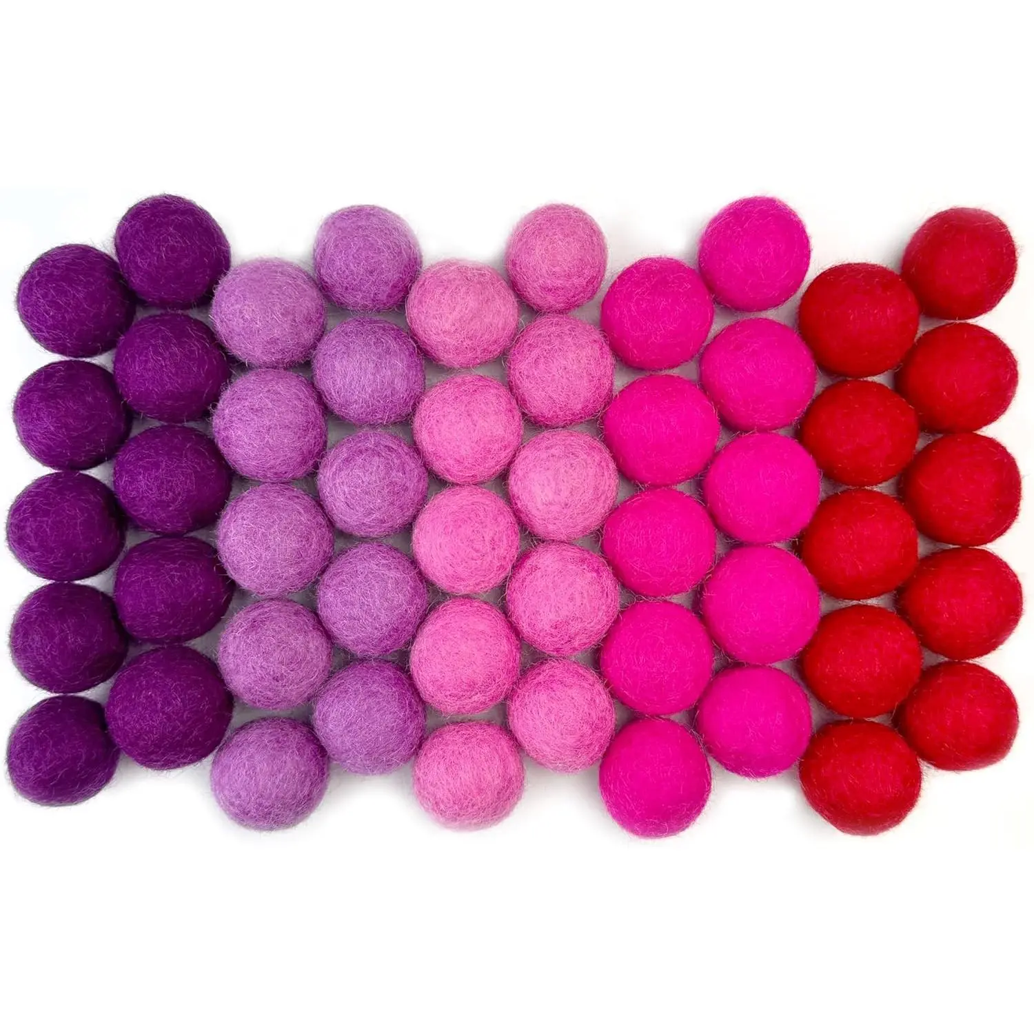 Hot Love Wool Felt Balls for Crafts & Sensory Play (50 Pack)