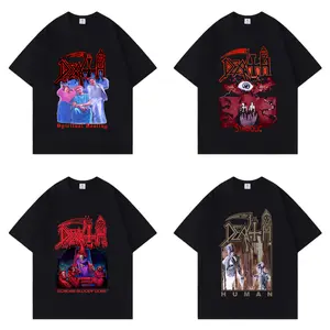 Fashion Death Metal Cool INS Streetwear Rock Crew Neck Pure Cotton Soft T-shirt Women Men Unisex Summer Comfortable and Stylish Items Holiday Gifts Father's Day