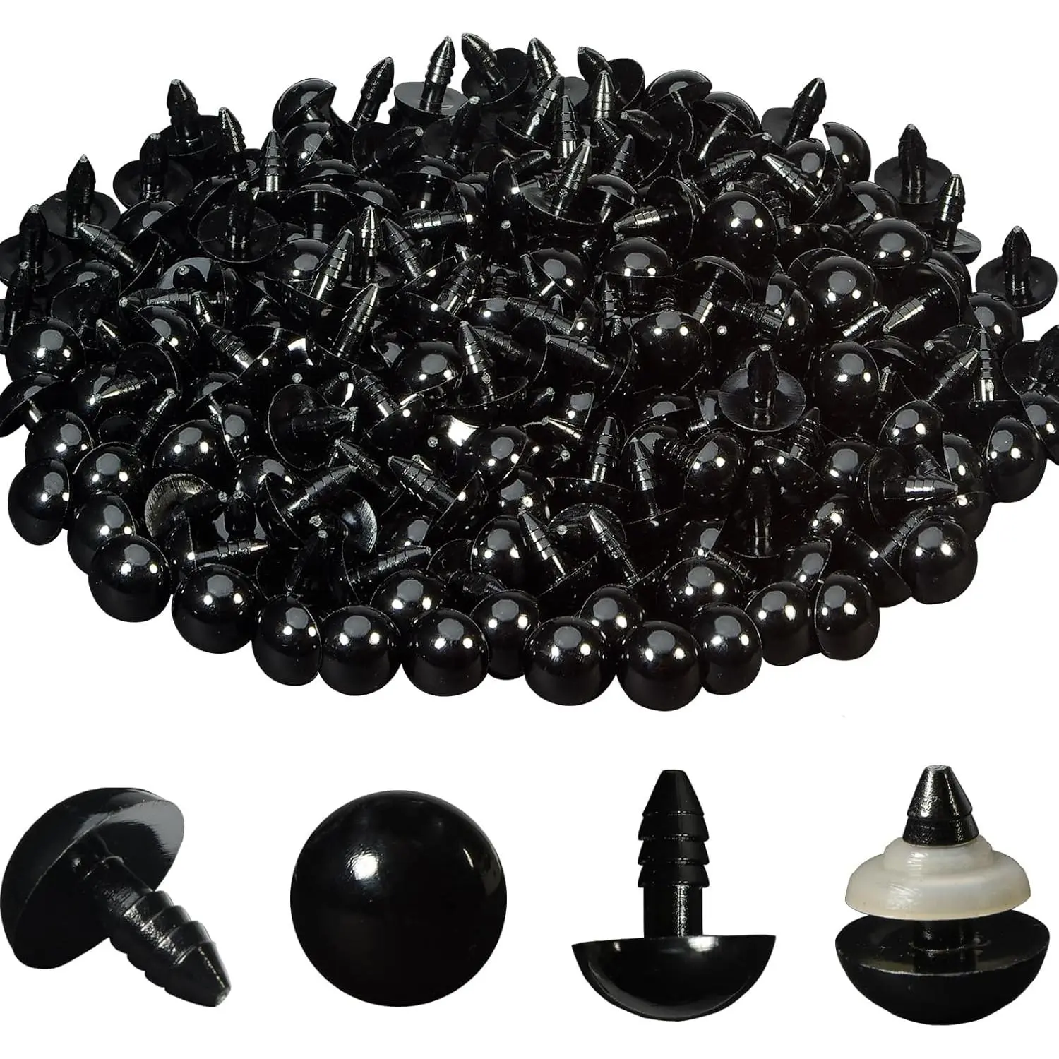 320 count 14mm Black Plastic Safety Eyes Crafts Safety Eyes with Washers for Amigurumi Crochet Bears Stuffed  Doll Making