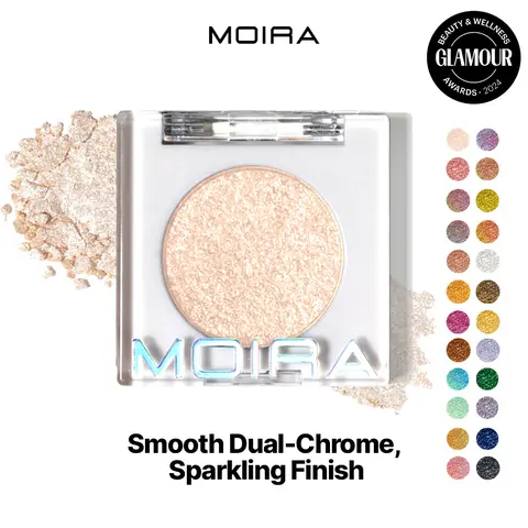 MOIRA | Chroma Light Eye Shadow (001, Fairy Dust) | High-Pigment Foiled Finish, Creamy Blendable Microfine Shimmer, 100% Vegan