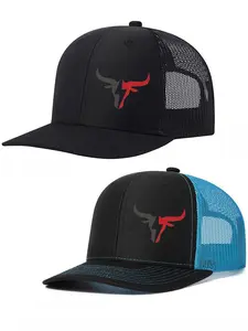 2Pack Unisex Ox-Head Print Street Fashion Cap | Breathable Adjustable Snapback for Outdoor Activities Fitted Snapback Hats