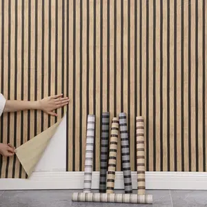 Self-adhesive, 1 Roll 3D Striped Pattern Wall Sticker, Wall Decal for Home Living Room Bedroom Office Decor, Peel and Stick Wallpaper Designs