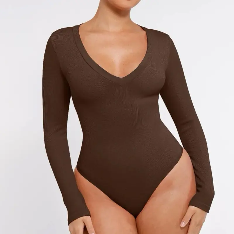 Long Sleeve V-Neck Shaper