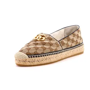 Pre-owned Gucci Women's GG Marmont Espadrilles Diagonal Quilted GG Canvas by Rebag