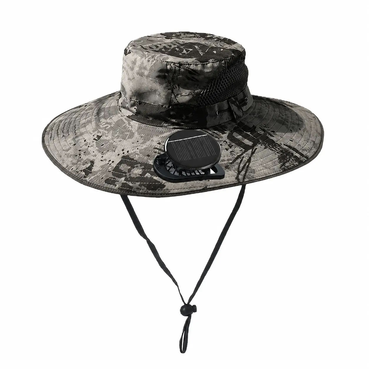 [Summervibes] Ntaanoo 2026 Cooling Solar Powered Fan Cap for Men, Wide Brim Waterproof Sun Hat for Fishing Hiking, 3-Speed Wind Adjustable Hat, Father's Day Gift
