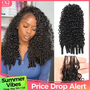 OQ HAIR Crochet Human Hair Burmese Curly Braiding Hair Bundles 50g Knotless Pre-Separated Invisible Crochet Hair Extensions #SummerVibes