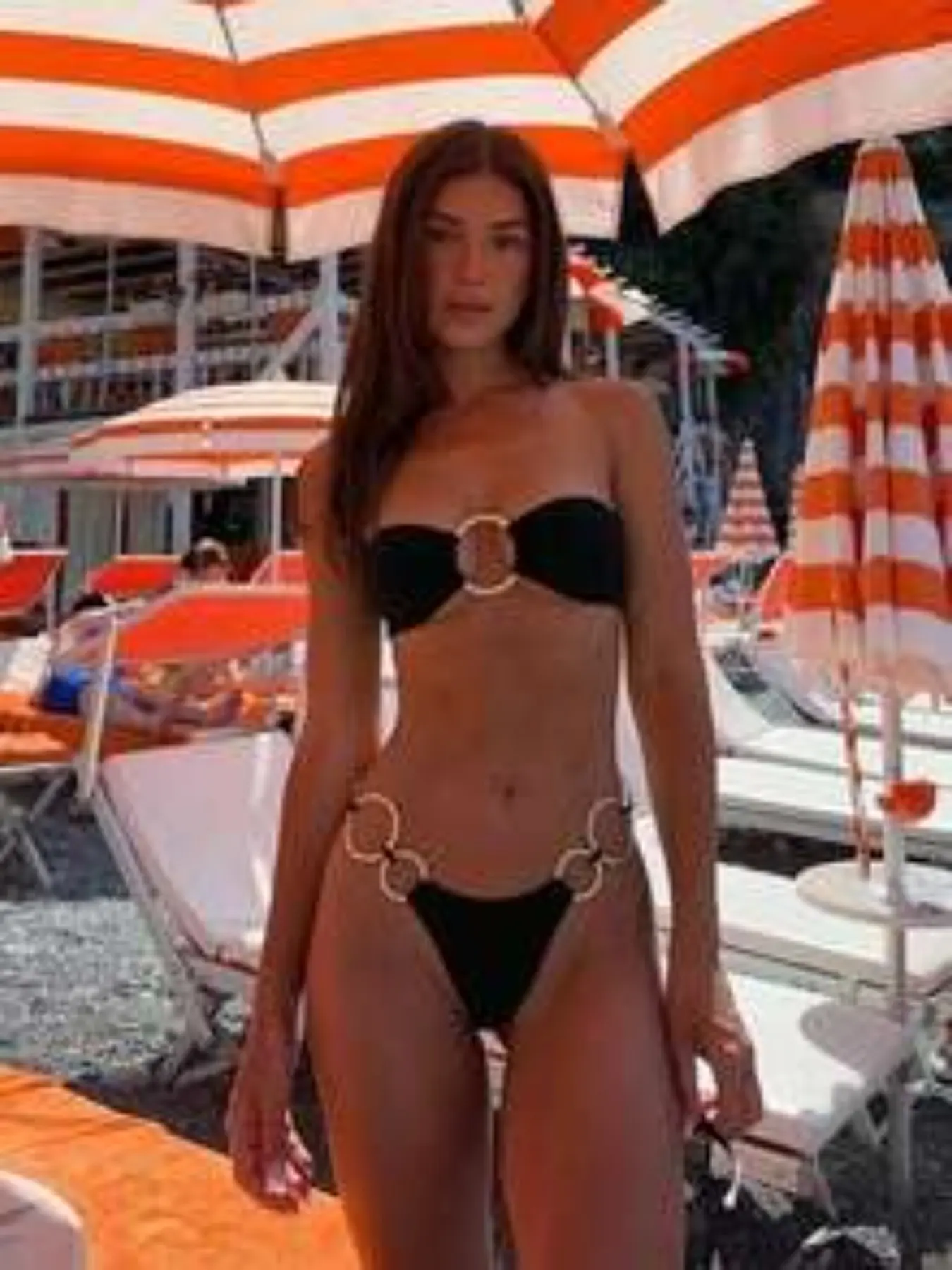 Sexy Bandeau Circular Ring Women's Summer Bikini Swimsuit, Valentine's Day