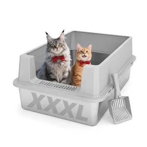 XXL Stainless Steel Boxes, XL Stainless Steel Litter Box, Cat Box, Odor-Free, Easy-Clean Solutions for Multi-Cat Homes, The Perfect Gift for Your Furry Friends. Fast Shipping & Limited Stock, Cat Gift