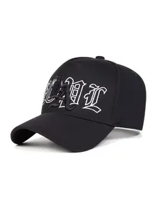 Unisex Gothic La Logo Baseball Hat, Adjustable Sun Protection Cap, Casual Cartoon Design, Ideal for Spring & Fall Travel, Beach Vacation