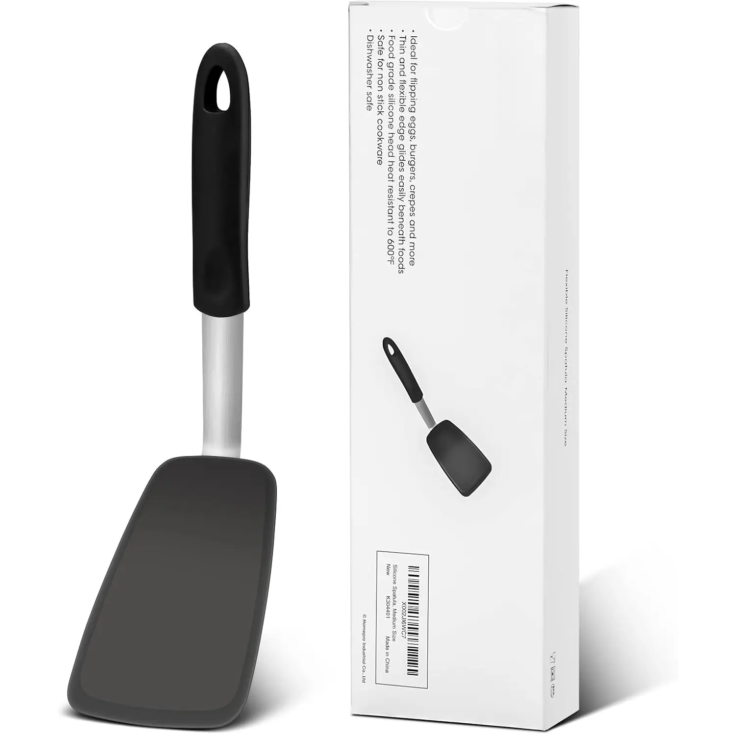 Flexible  Spatula, 600?F Heat Resistant  Turner for Nonstick Cookware, Essential Kitchen Cooking Utensil, Ideal for Flipping Eggs, Pancake, Burgers, Crepes and More, Medium