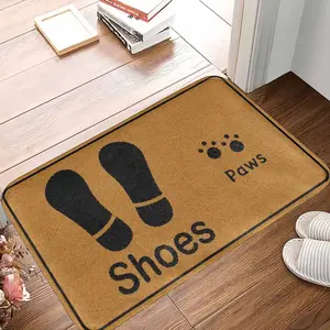 Shoes and Paws Doormat  Funny Footprint and Paw Print Design  Non Slip Durable Mat  Easy to Clean  Fade Resistant  Perfect for Front Door  Entryway  Porch  Patio  Office  Housewarming Gift  Everyday Use summerwins